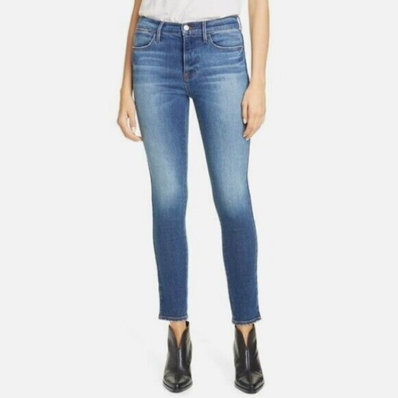 Frame Le High Skinny Tuxedo Stripe Jeans Size 26 NWT - Picture 1 of 10